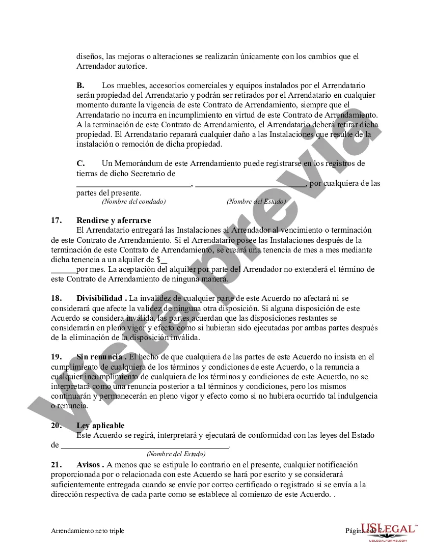 Preview Arrendamiento neto triple