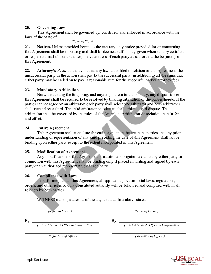 Triple Net Lease - Triple Net Lease | US Legal Forms