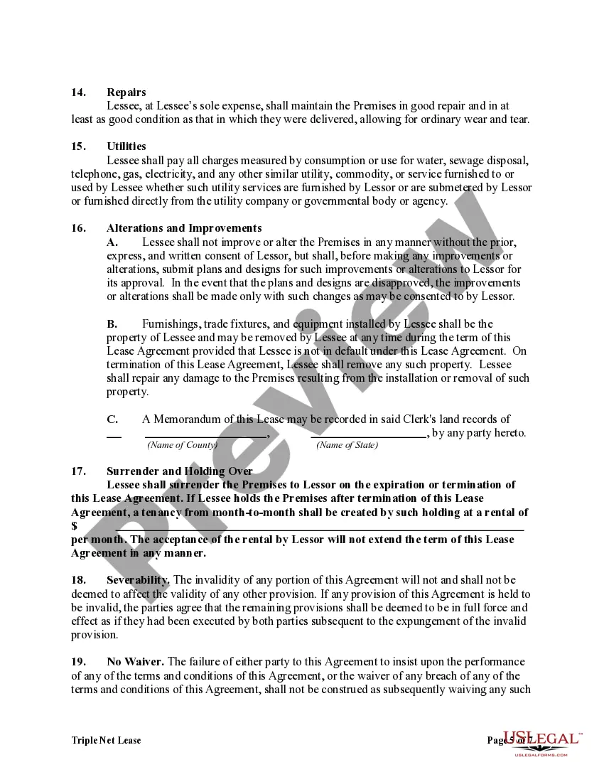 Get Triple Net Lease Preview Triple Net Lease
