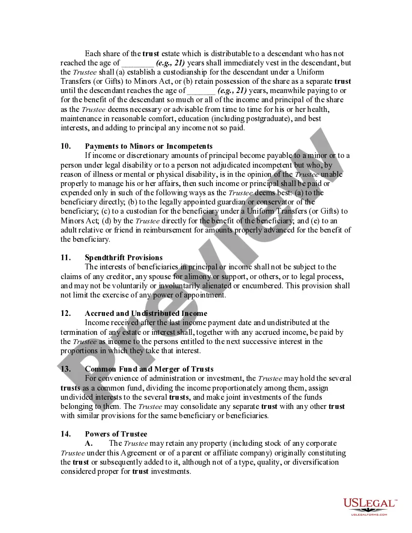 Get Irrevocable Generation Skipping or Dynasty Trust Agreement For Benefit of Trustor's Children and Grandchildren Preview Irrevocable Generation Skipping or Dynasty Trust Agreement For Benefit of Trustor's Children and Grandchildren