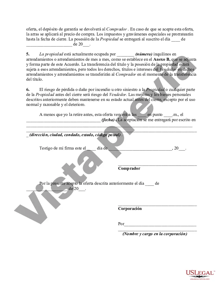 Preview Oferta de compra de propiedad comercial