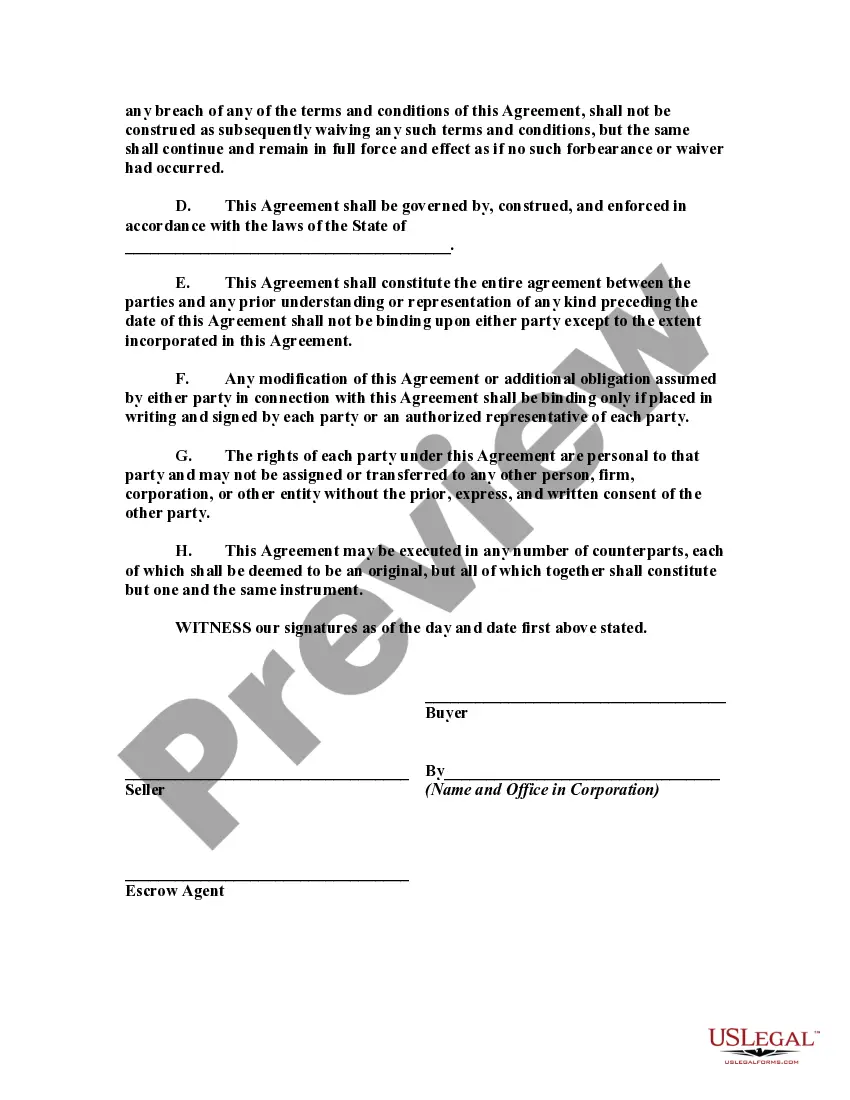 Get Escrow Agreement for Sale of Real Property and Deposit to Protect Purchaser Against Cost of Required Remedial Action Preview Escrow Agreement for Sale of Real Property and Deposit to Protect Purchaser Against Cost of Required Remedial Action