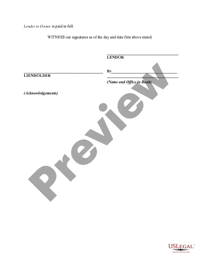 Preview Agreement to Subordinate Lien Between Lienholder and Lender Extending Credit to Owner of Property Subject to Lien