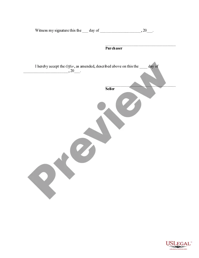 Get Amendment to Offer to Purchase a Residence Preview Amendment to Offer to Purchase a Residence