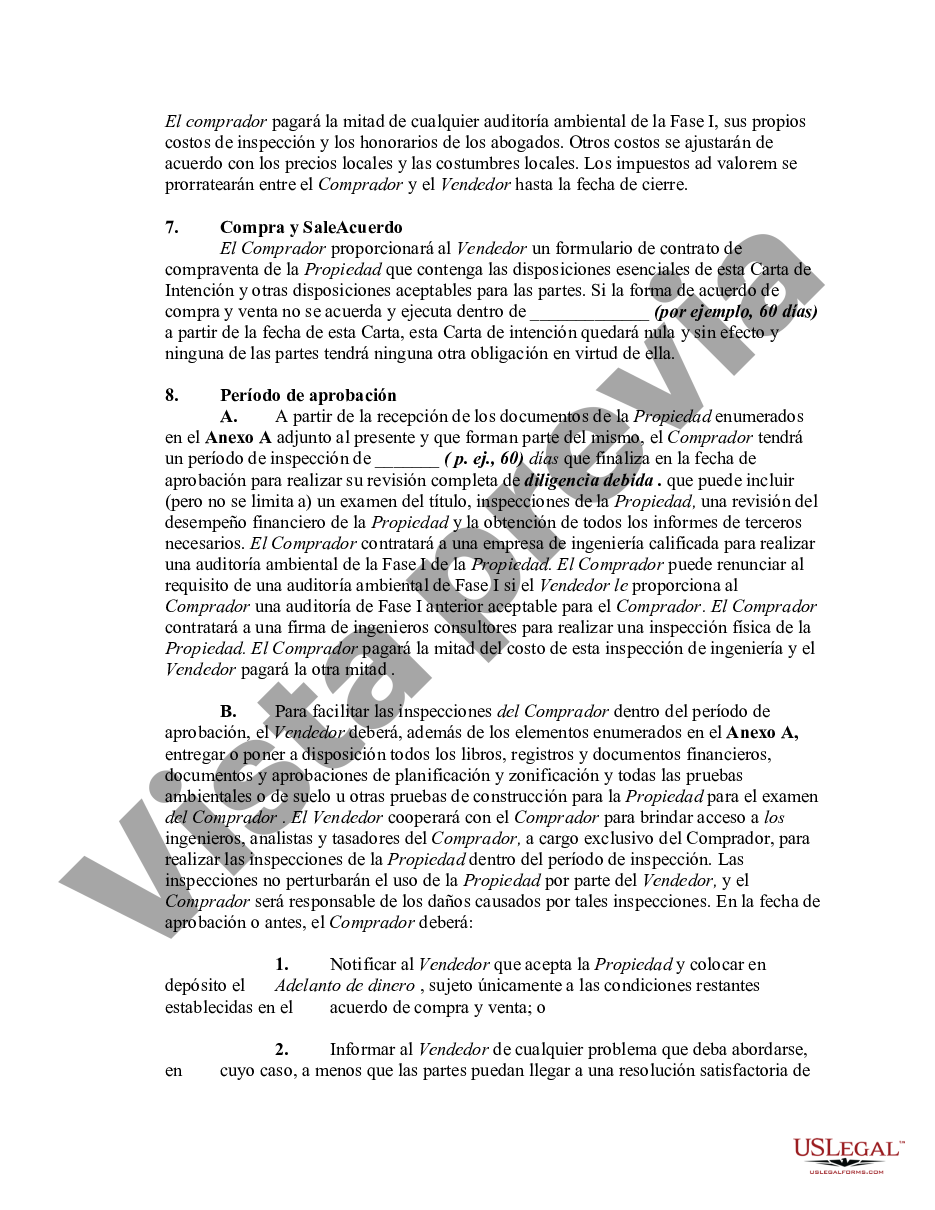 Carta De Intención De Compra De Bienes Raíces Comerciales Us Legal Forms 3805