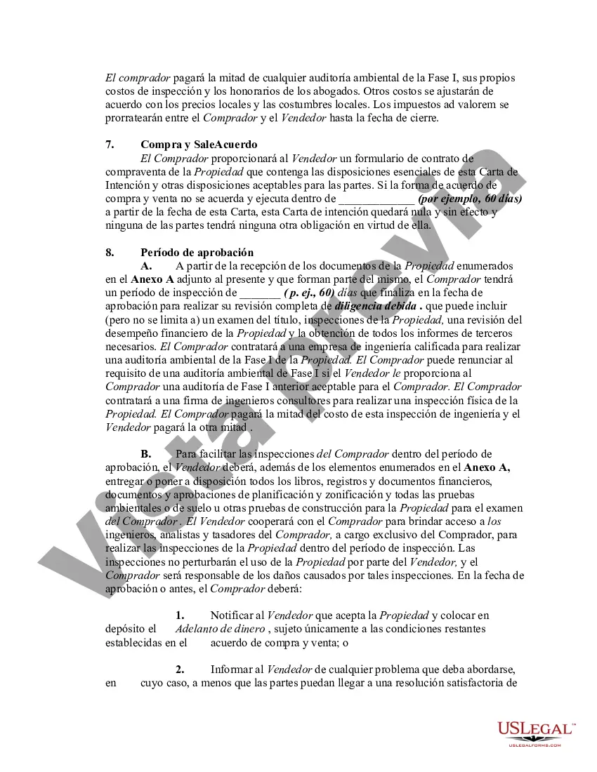 Preview Carta de intención de compra de bienes raíces comerciales