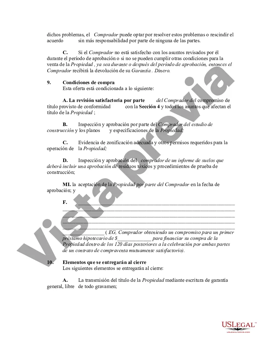 Preview Carta de intención de compra de bienes raíces comerciales