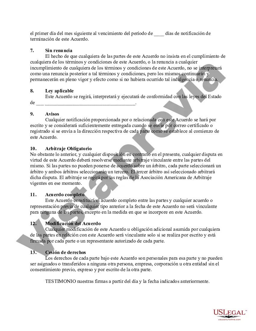 Preview Contrato entre el propietario de los apartamentos y el administrador del apartamento residente con crédito de alquiler como parte de la compensación