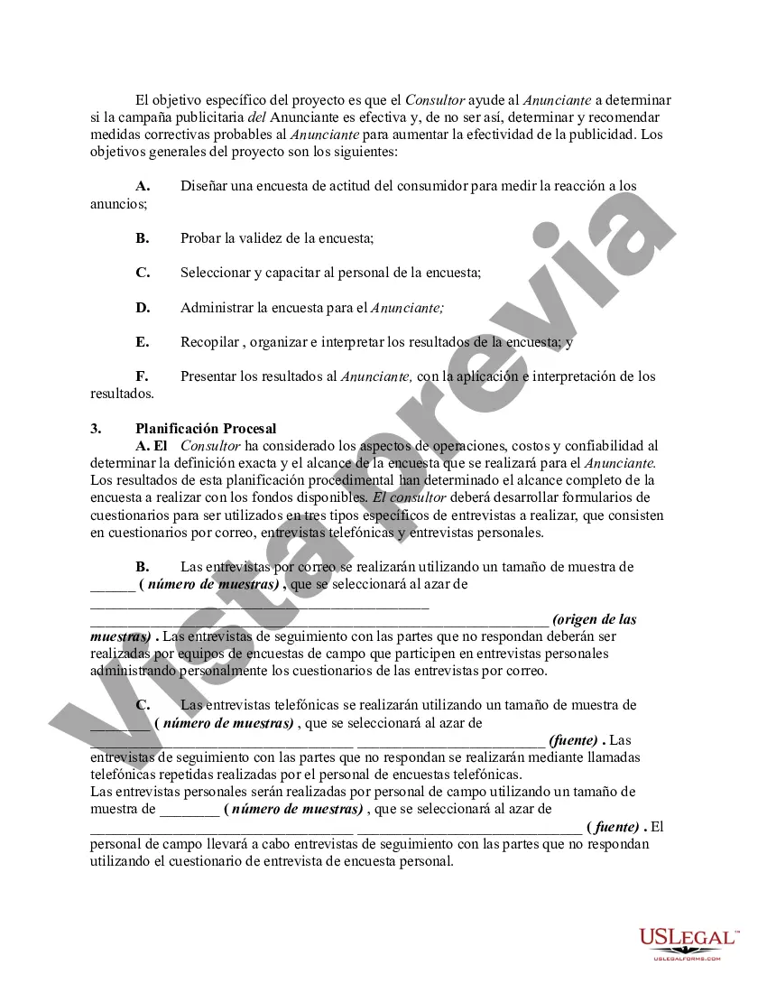 Preview Acuerdo para realizar un estudio de efectividad publicitaria entre un consultor y un anunciante