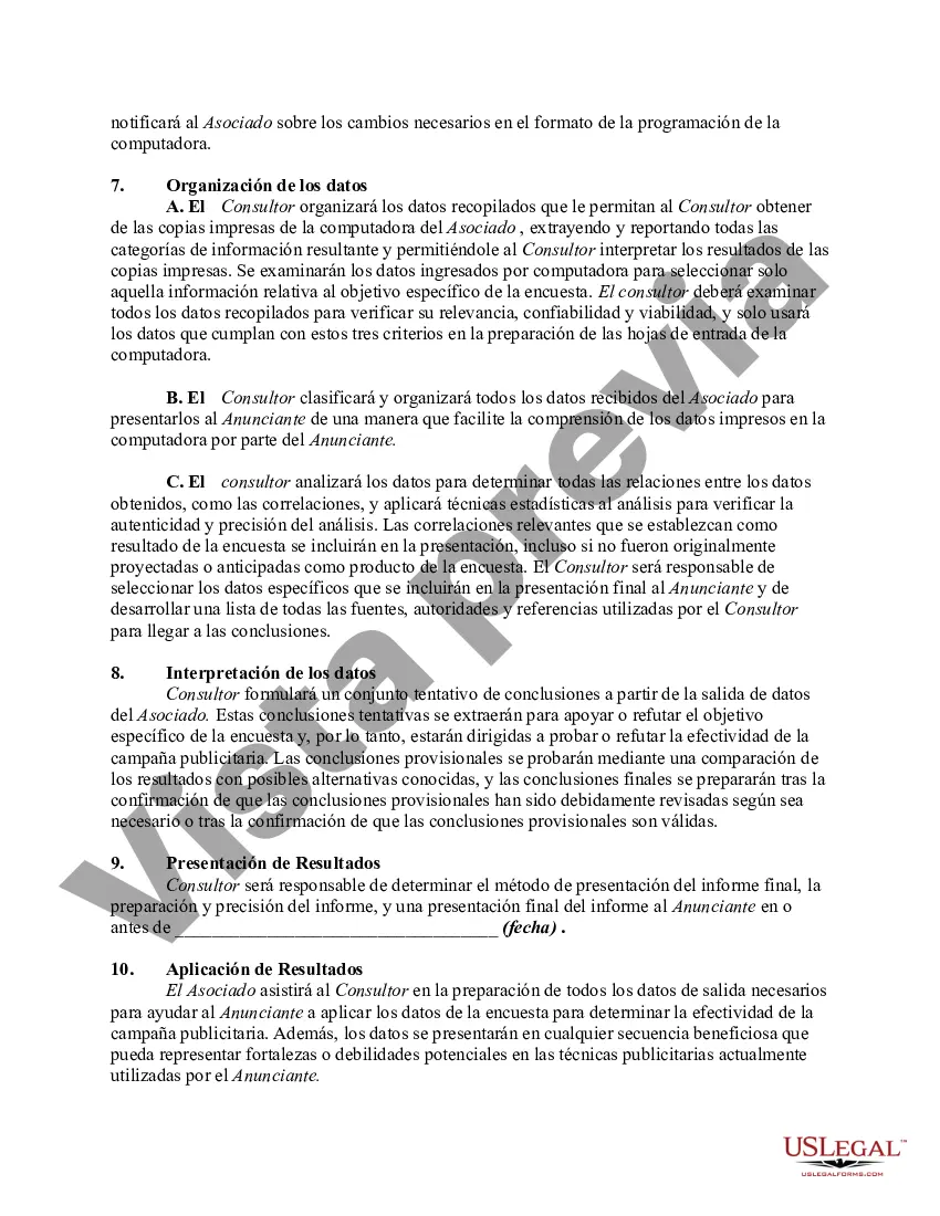 Preview Acuerdo para realizar un estudio de efectividad publicitaria entre un consultor y un anunciante