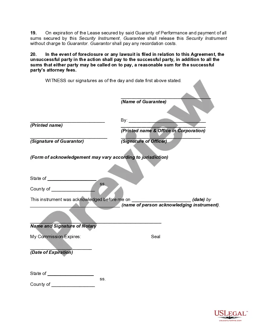 Get Mortgage Securing Guaranty of Performance of Lease Preview Mortgage Securing Guaranty of Performance of Lease