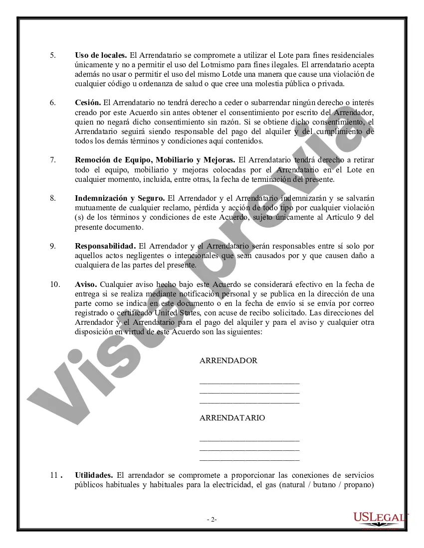 Preview Arrendamiento - Lote para casa móvil