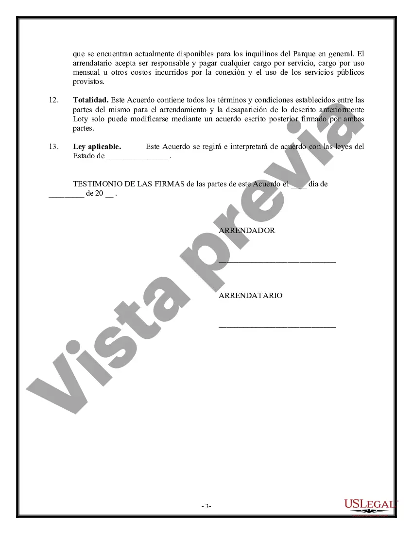 Preview Arrendamiento - Lote para casa móvil