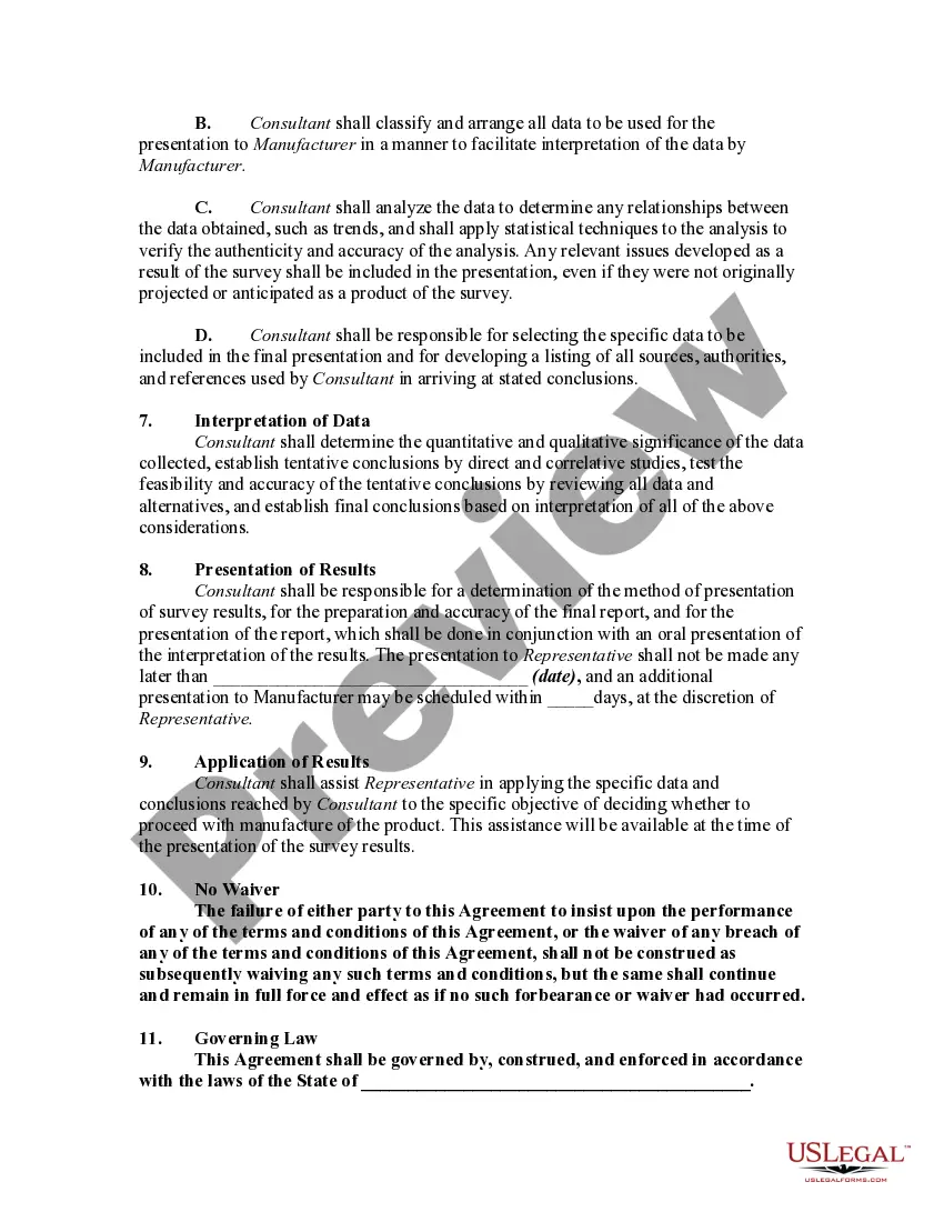 Get Agreement to Conduct Product Development Research for a Manufacturer Preview Agreement to Conduct Product Development Research for a Manufacturer