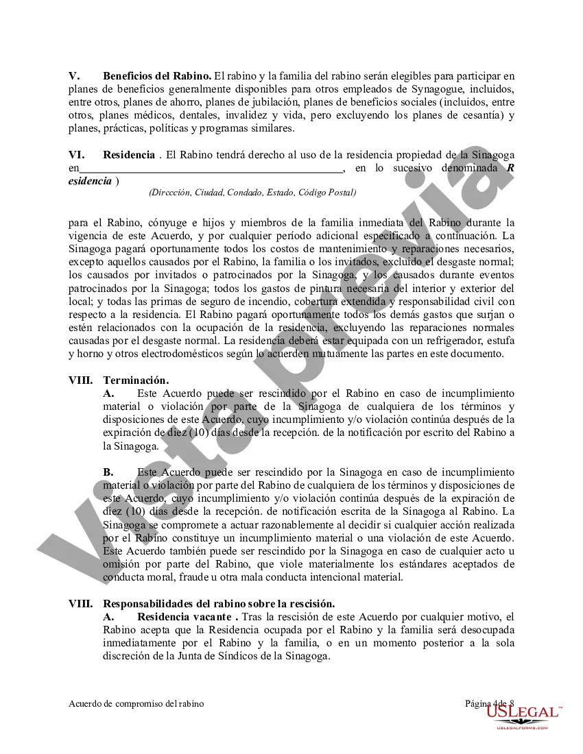 Preview Acuerdo de compromiso de rabino