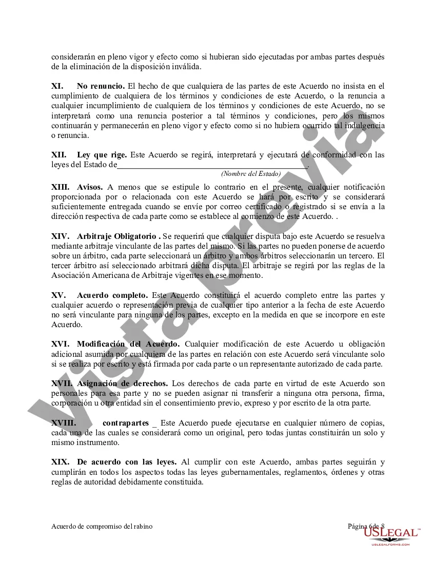 Preview Acuerdo de compromiso de rabino