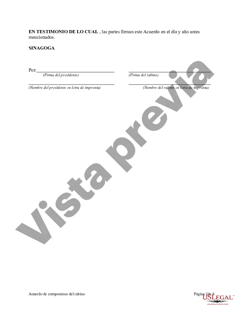 Preview Acuerdo de compromiso de rabino