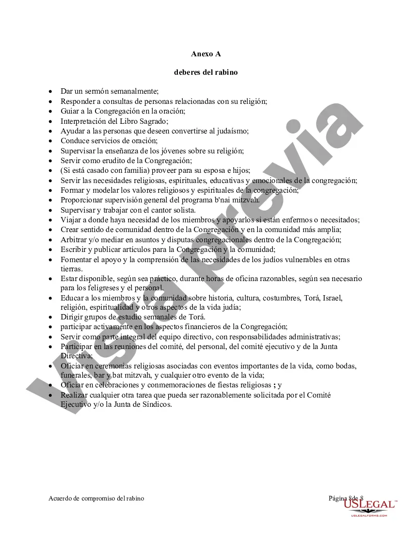 Preview Acuerdo de compromiso de rabino