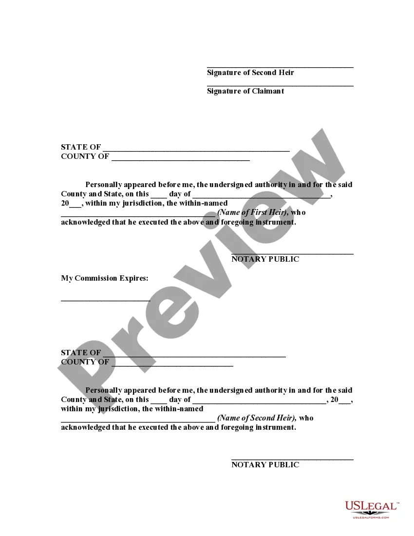 Get Agreement Between Heirs and Third Party Claimant as to Division of Estate Preview Agreement Between Heirs and Third Party Claimant as to Division of Estate