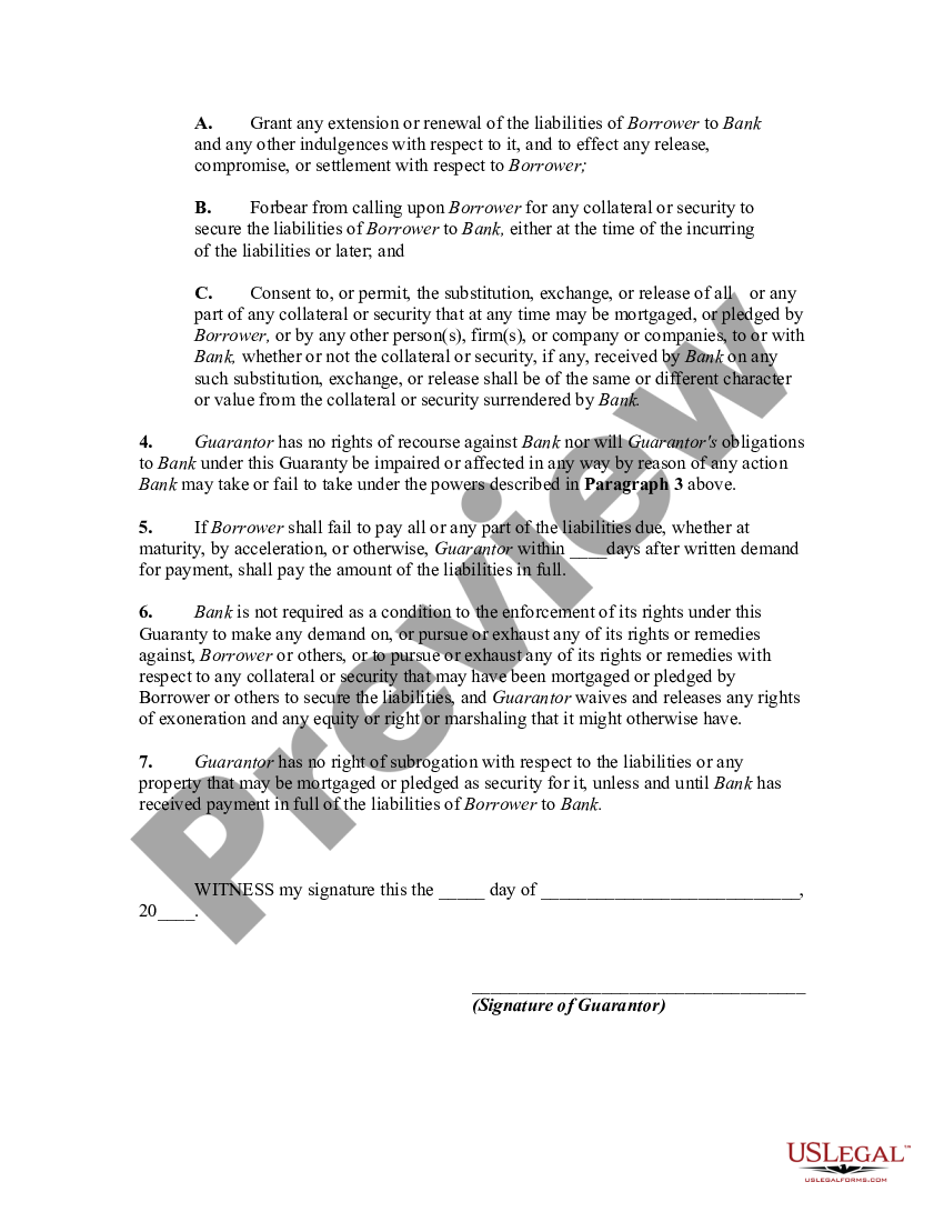 Rhode Island Absolute Guaranty of Payment in Consideration of Extension ...