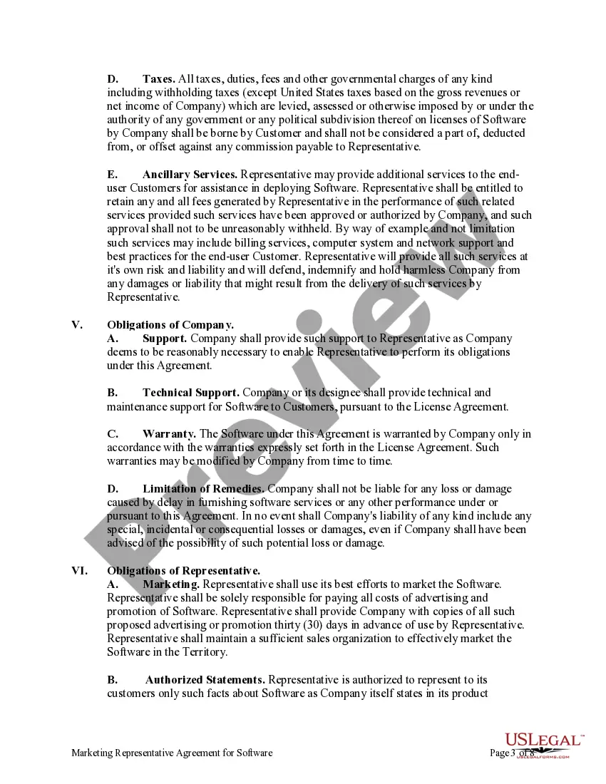 Get Marketing Representative Agreement for Software Preview Marketing Representative Agreement for Software