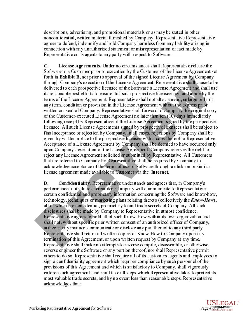 Get Marketing Representative Agreement for Software Preview Marketing Representative Agreement for Software