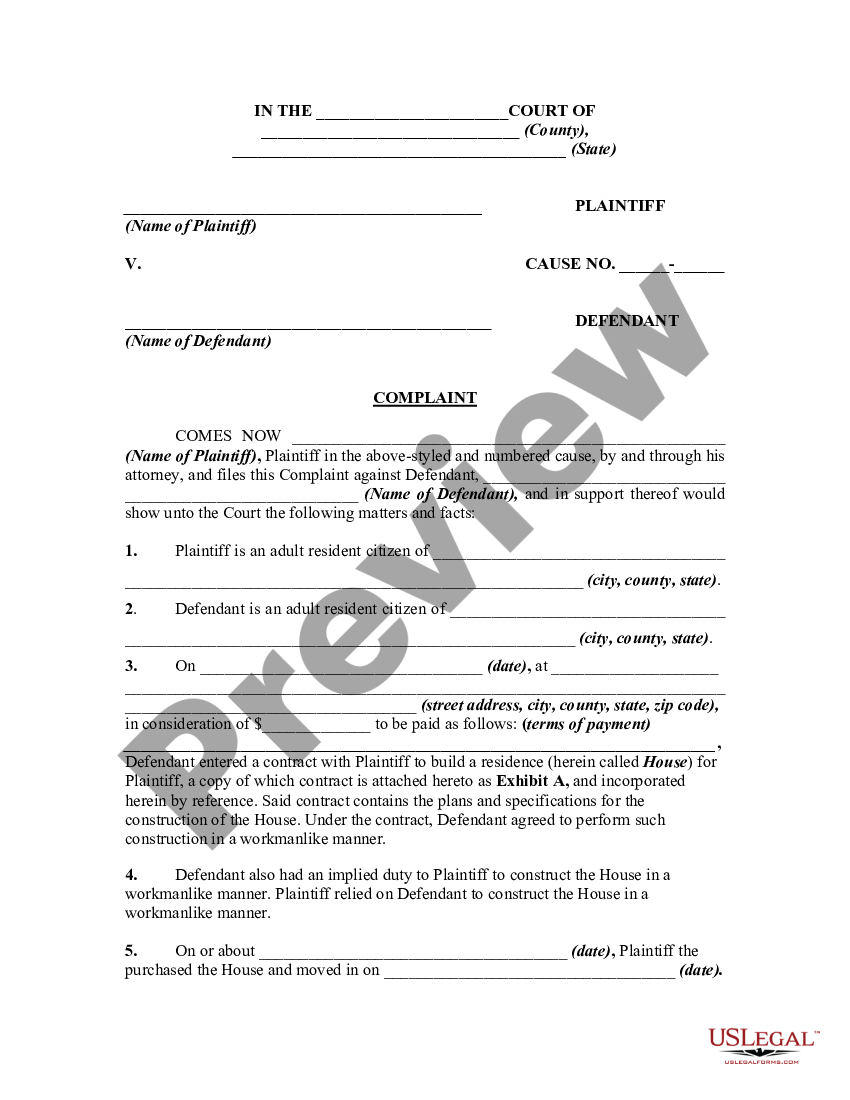 Complaint Letter To Builder For Pending Work | US Legal Forms