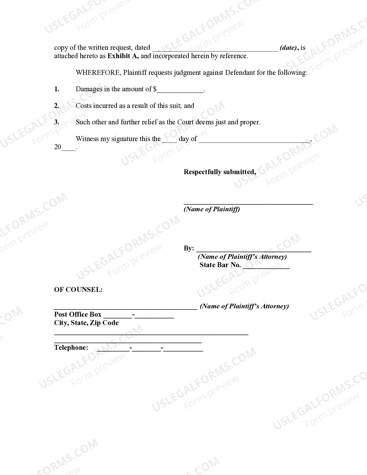 Preview Complaint Against Adjoining Landowner to Recover Proportionate Share of Cost of Construction of Fence