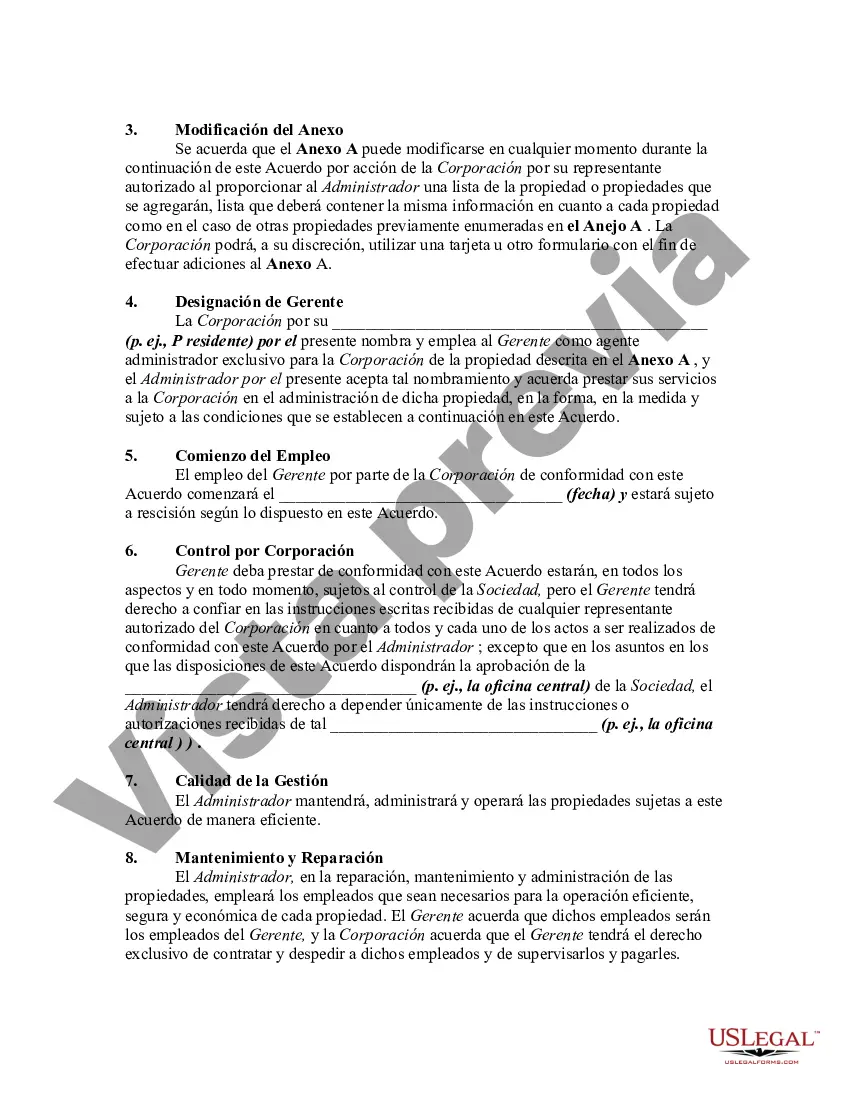 Preview Acuerdo de administración de propiedades con respecto a edificios múltiples