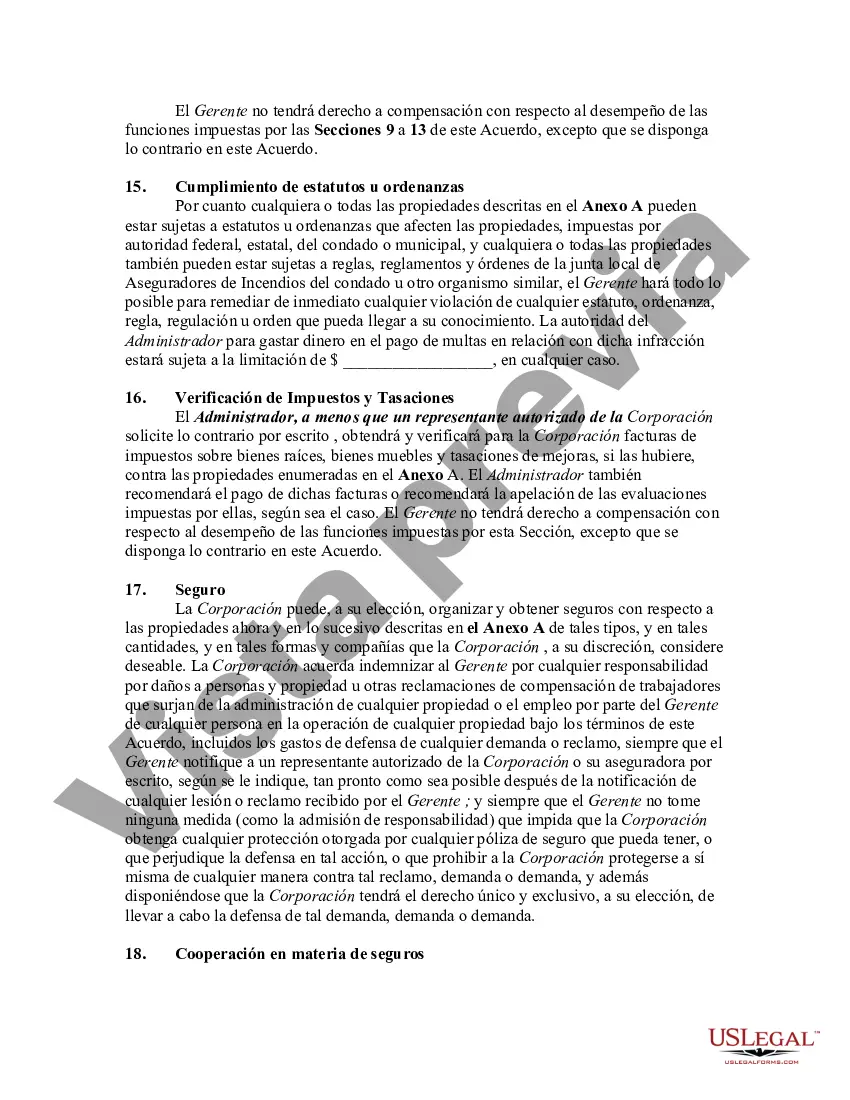 Preview Acuerdo de administración de propiedades con respecto a edificios múltiples