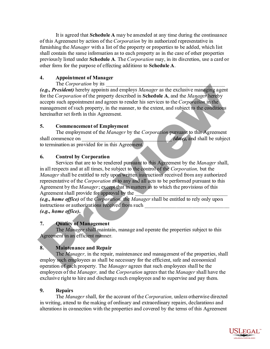 page 1 Property Management Agreement Regarding Multiple Buildings preview