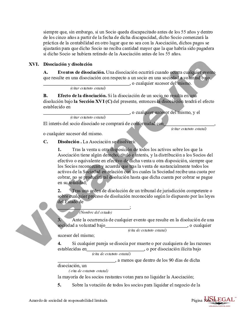 Preview Acuerdo de sociedad de responsabilidad limitada