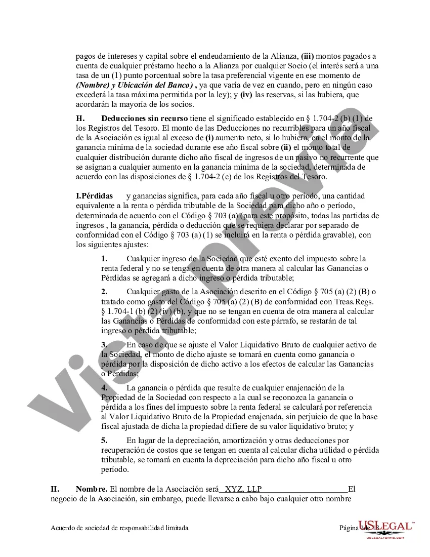 Preview Acuerdo de sociedad de responsabilidad limitada