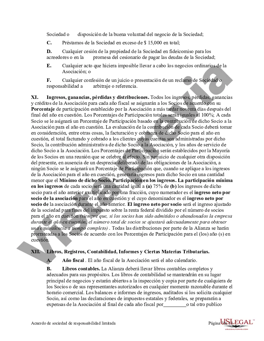 Preview Acuerdo de sociedad de responsabilidad limitada