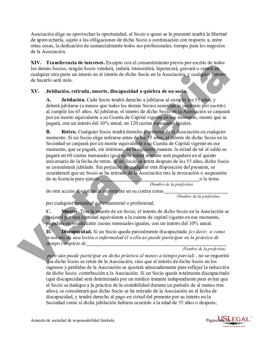 Preview Acuerdo de sociedad de responsabilidad limitada