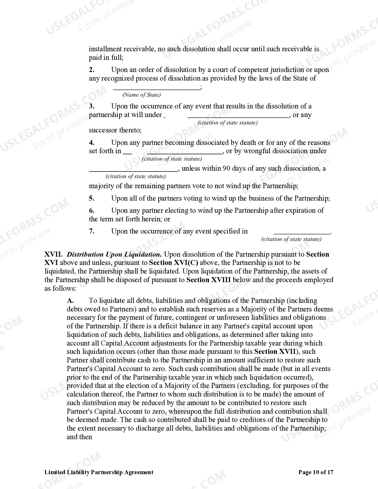 Preview Limited Liability Partnership Agreement