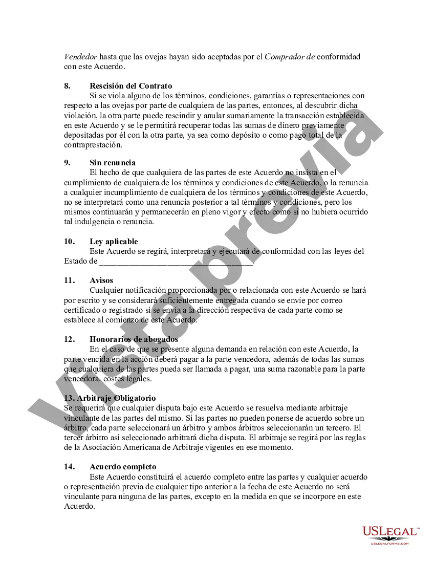 Preview Acuerdo de compra y venta de ovejas