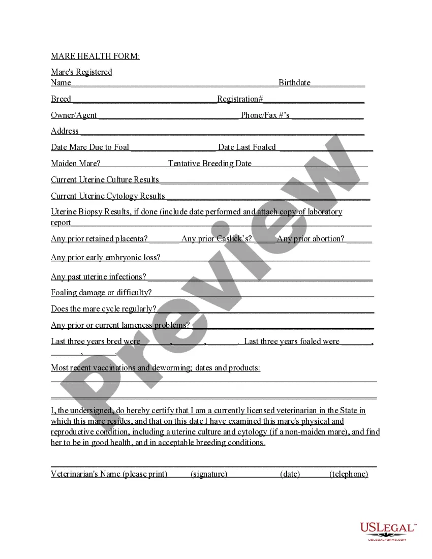 Preview Breeding Contract - Frozen Semen