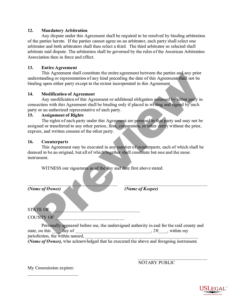 Contract for the Breeding Services of a Dog Akc Stud Contract