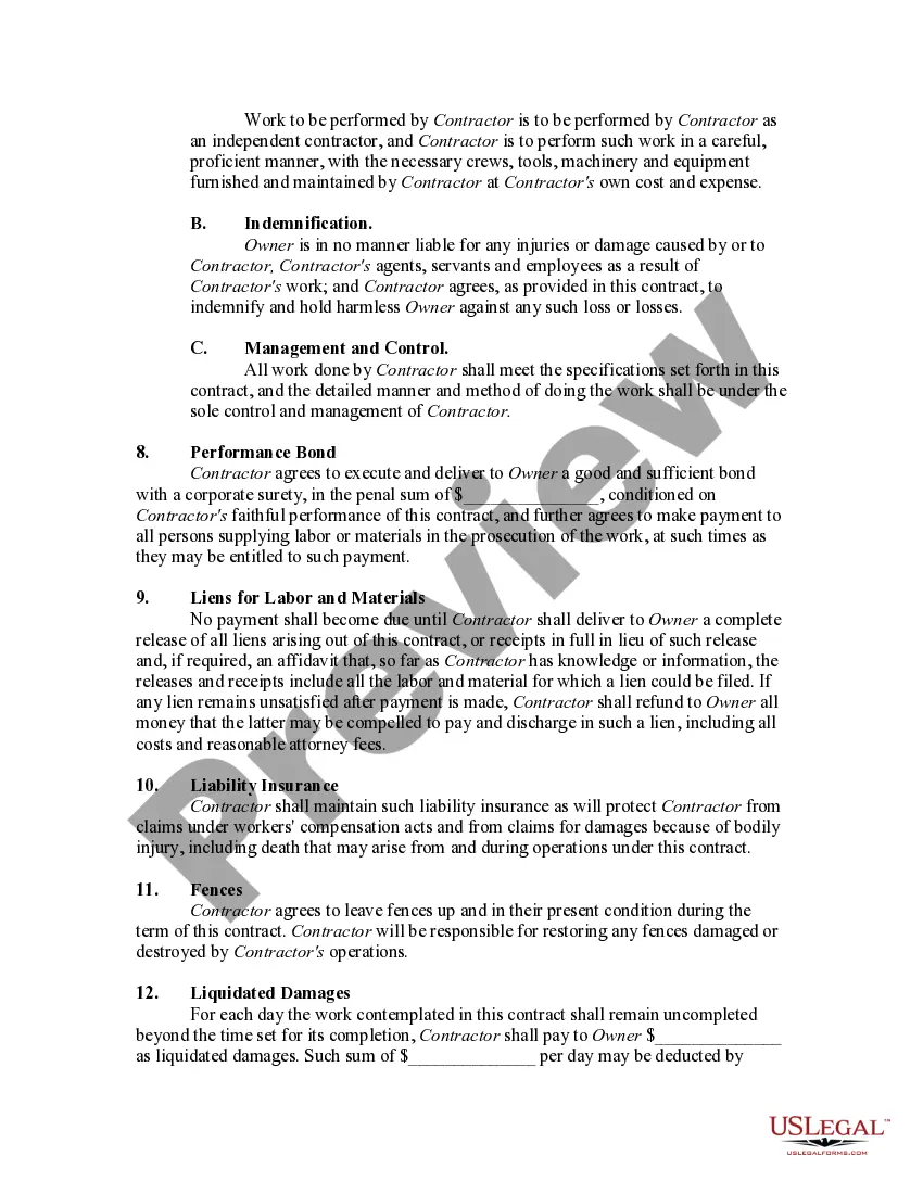 Get Contract for Cultivation of Soil Between Landowner and Self-Employed Independent Contractor Preview Contract for Cultivation of Soil Between Landowner and Self-Employed Independent Contractor