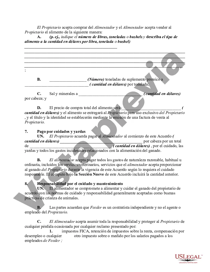 Preview Contrato de Compra y Mantenimiento de Ganado - Contrato de Alimentador