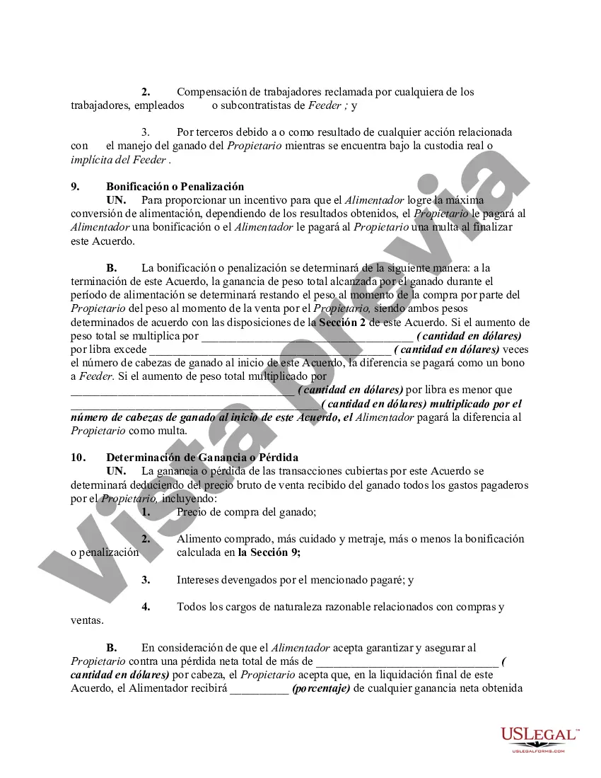 Preview Contrato de Compra y Mantenimiento de Ganado - Contrato de Alimentador