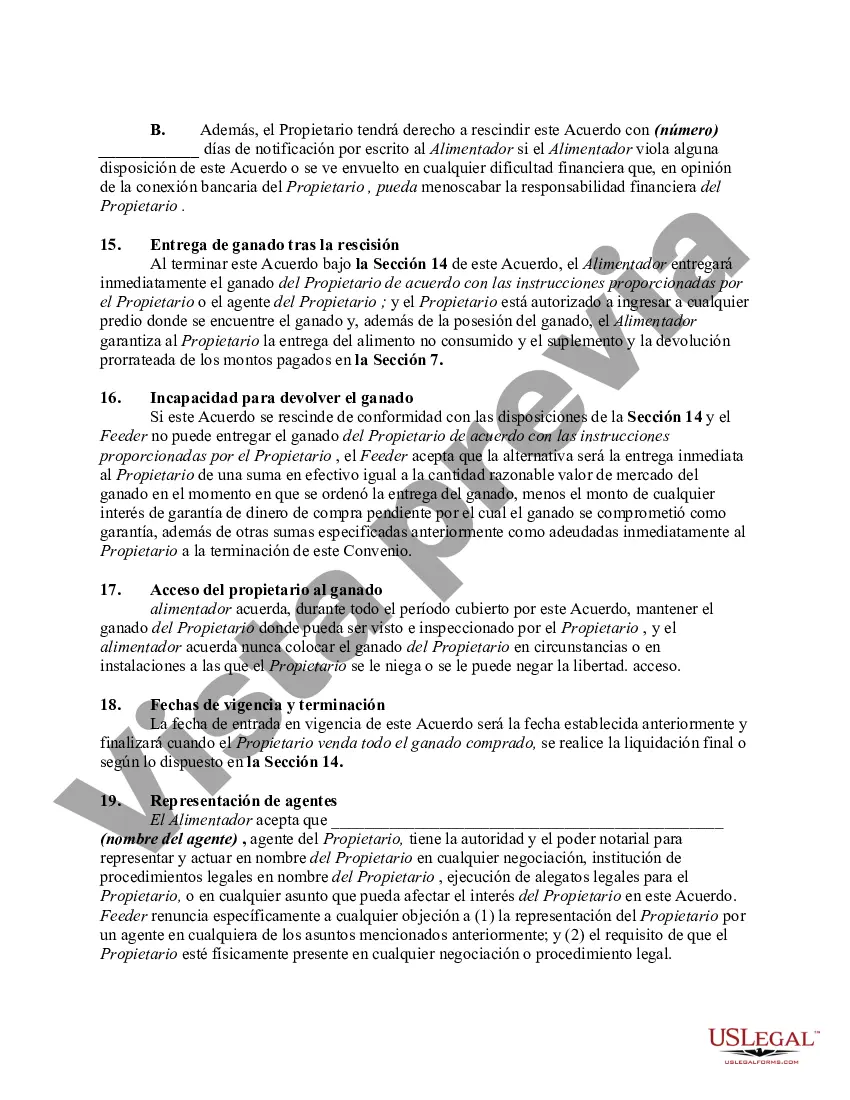 Preview Contrato de Compra y Mantenimiento de Ganado - Contrato de Alimentador