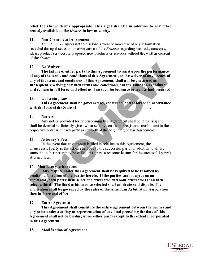 Get Non-Exclusive License Agreement for Exploitation of a Secret Process Preview Non-Exclusive License Agreement for Exploitation of a Secret Process