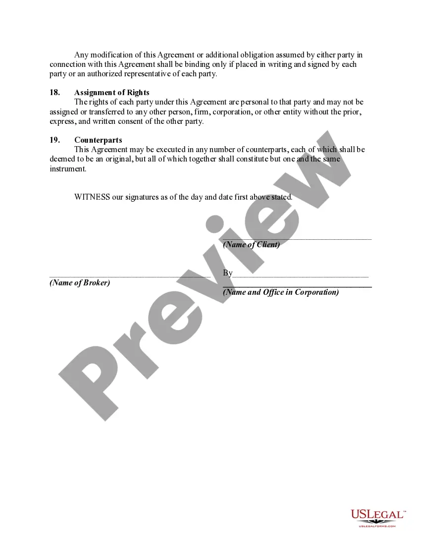 Preview Exclusive Agreement Between Employer and Broker to Secure Group Insurance