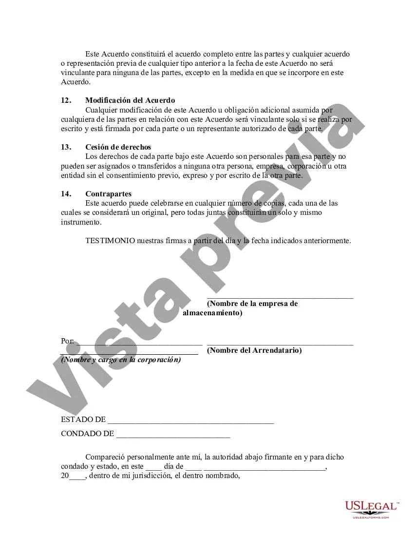 Preview Arrendamiento de espacio de almacenamiento con empresa de almacén