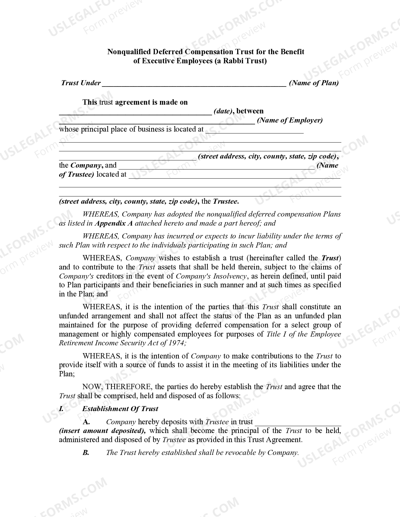 Rabbi Trust Deferred Compensation – UKZFM