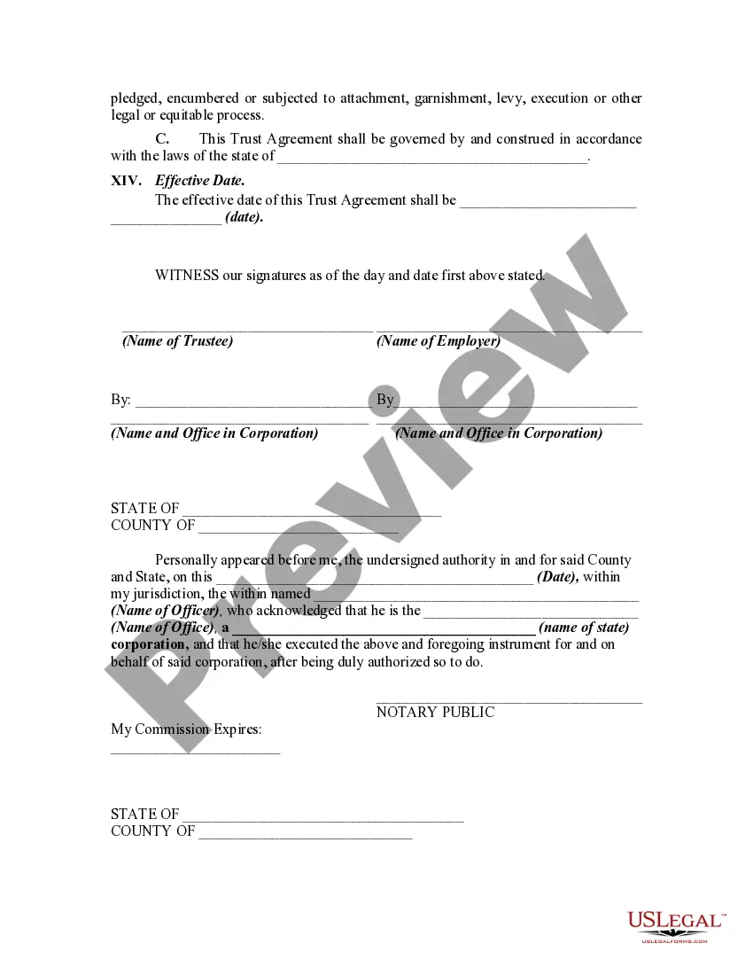 Get Nonqualified Deferred Compensation Trust for the Benefit of Executive Employees - a Rabbi Trust Preview Nonqualified Deferred Compensation Trust for the Benefit of Executive Employees - a Rabbi Trust