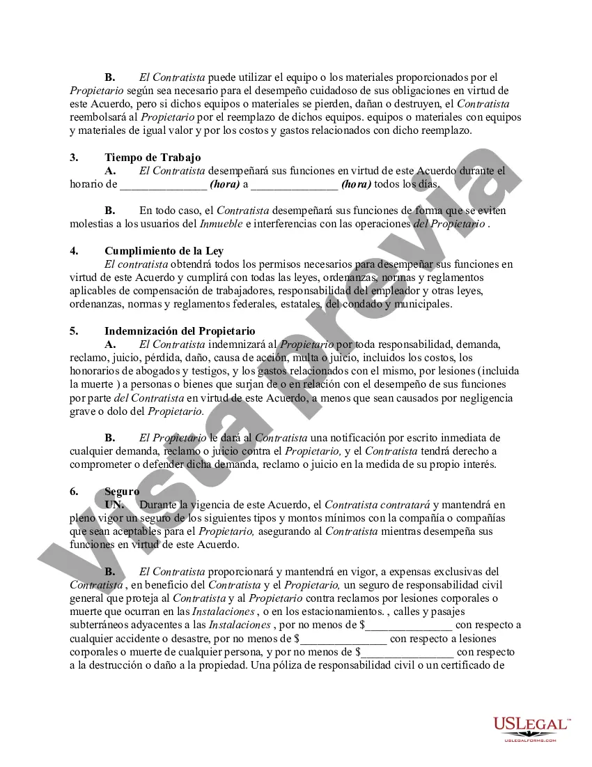 Preview Acuerdo de servicio de mantenimiento de edificios
