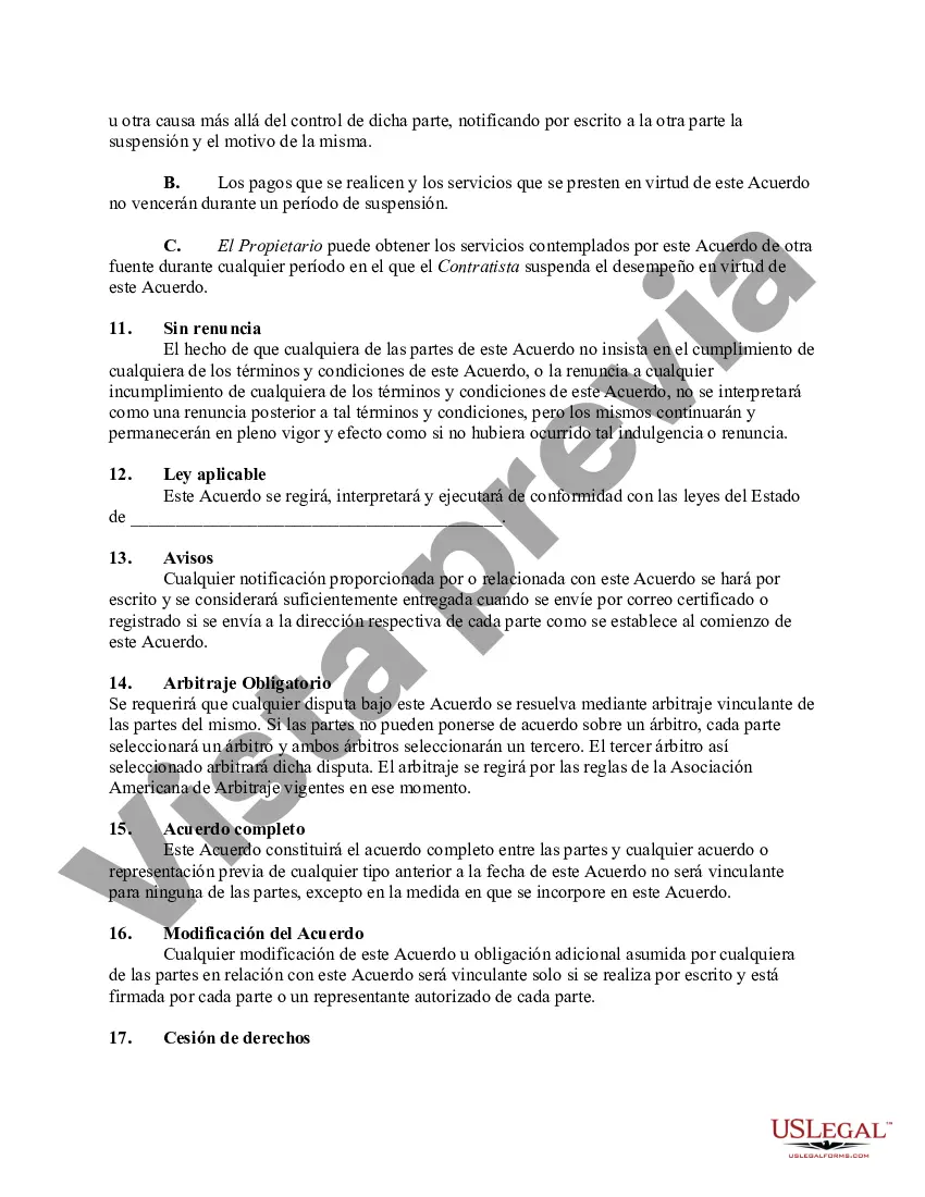 Preview Acuerdo de servicio de mantenimiento de edificios